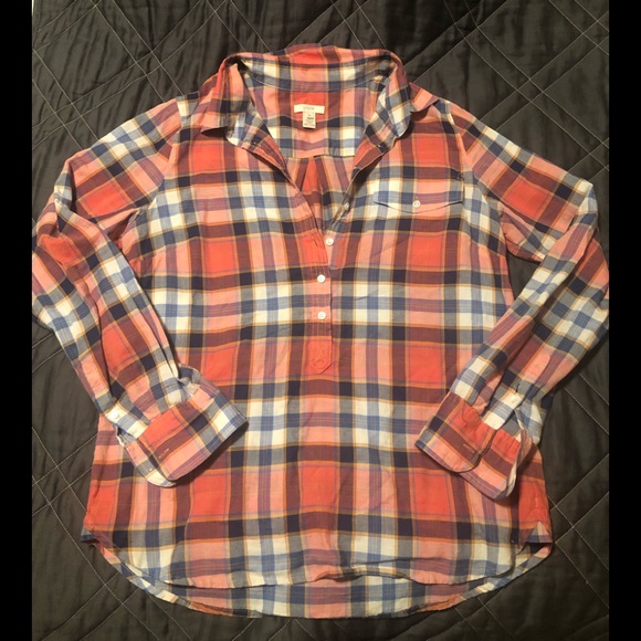 J.Crew Madras Popover - Picture 1 of 3